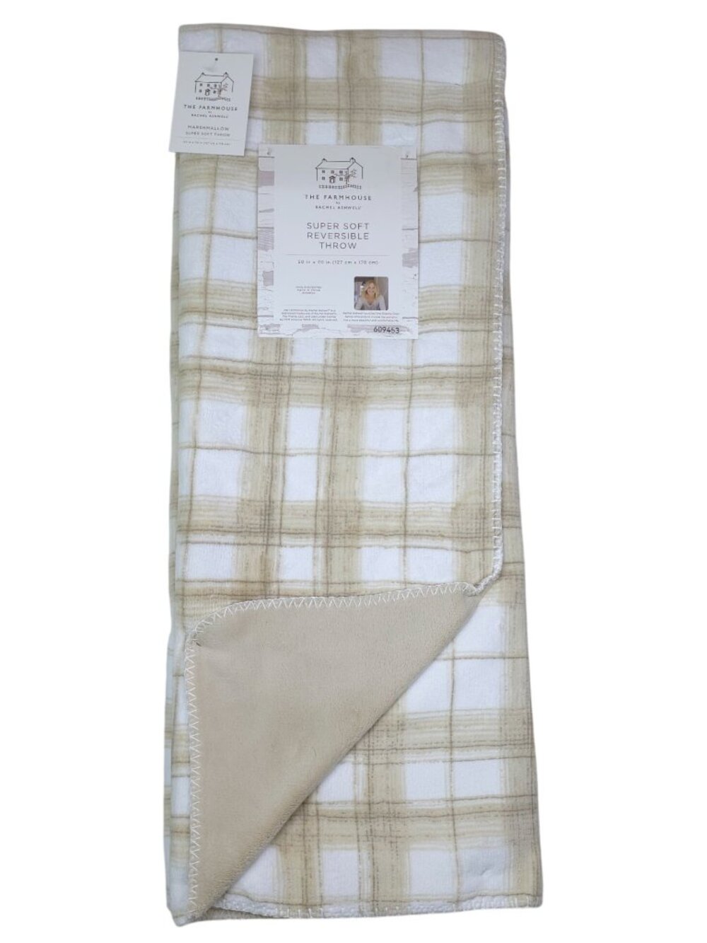 The Farmhouse By Rachel Ashwell Marshmallow Super Soft Reversible Throw 50 X 70"